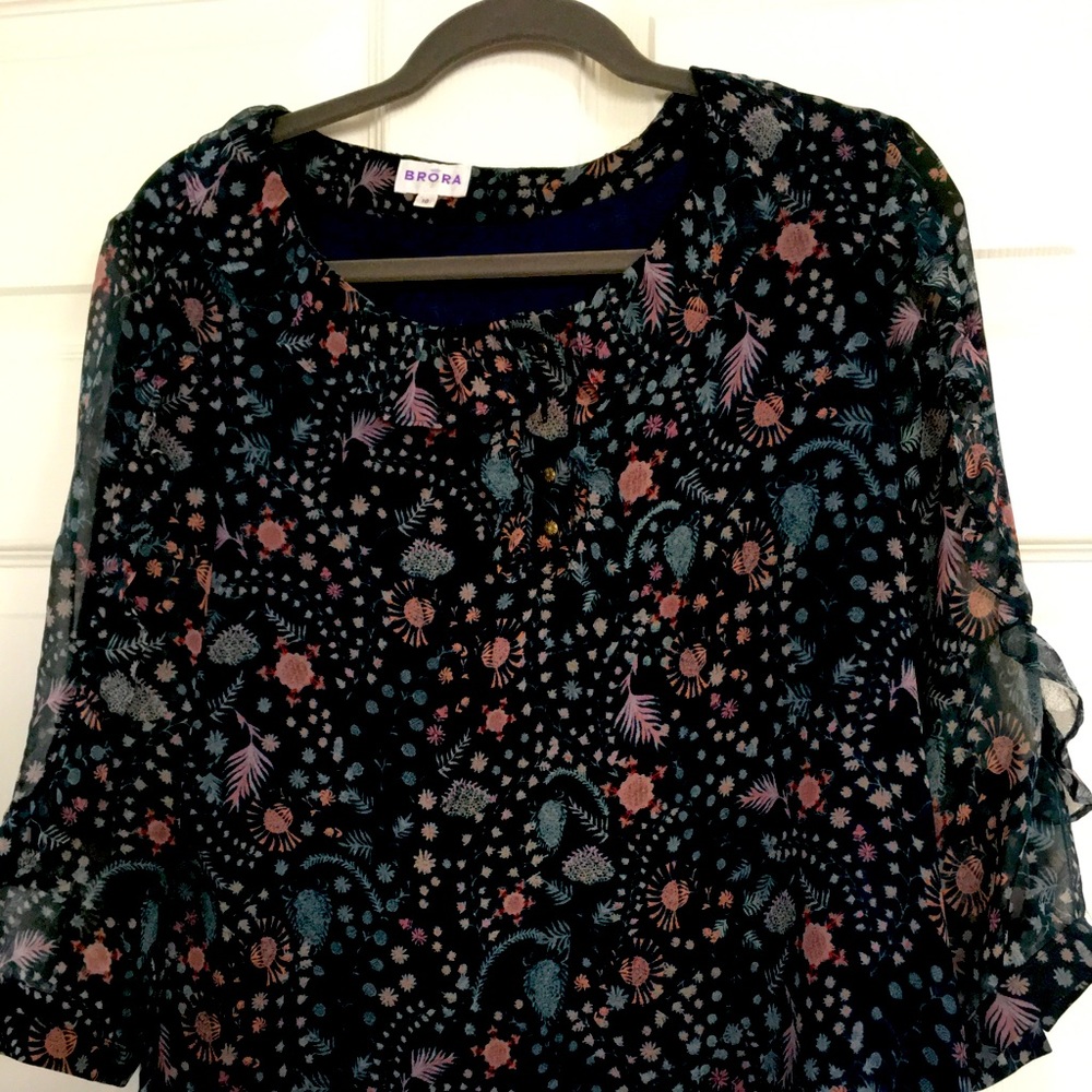Brora Liberty Print Silk Chiffon Blouse